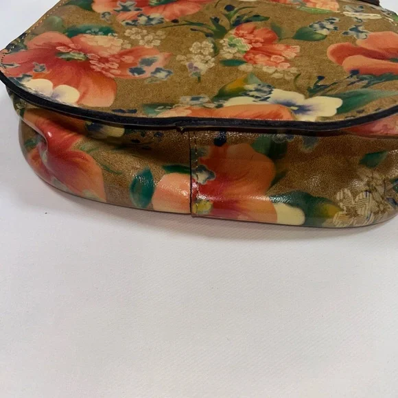 Patricia Nash glazed leather floral studded messenger crossbody - Picture 9 of 16